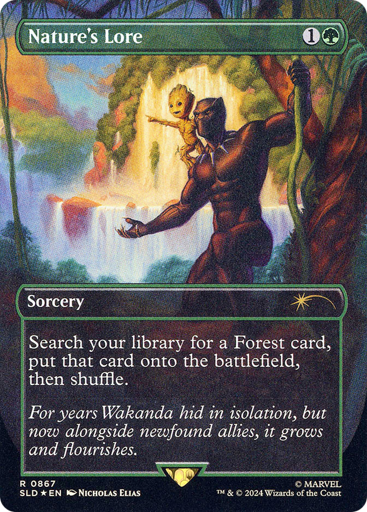 Nature's Lore (SLD-867) (Rainbow Foil) (Borderless) [Secret Lair Drop] Foil