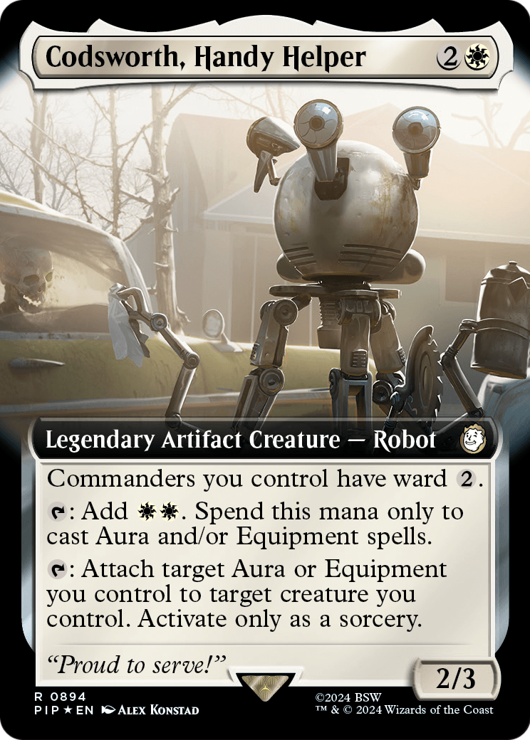Codsworth, Handy Helper (Extended Art) (Surge Foil) (PIP-894) [Fallout] Foil