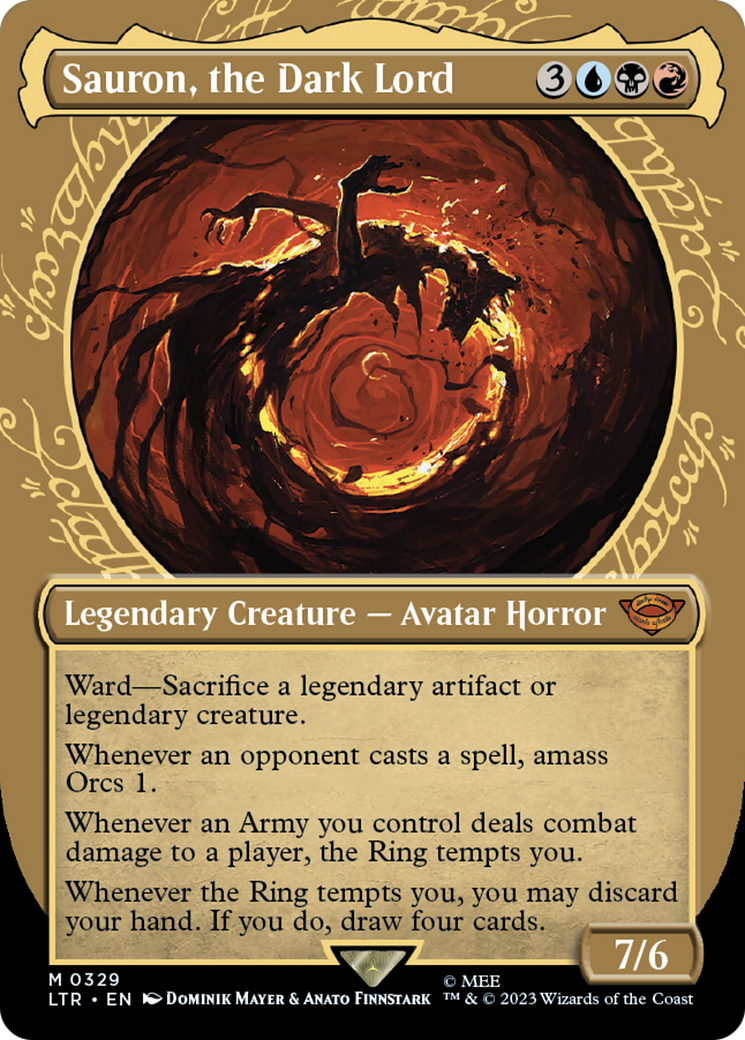 Sauron, the Dark Lord (Showcase) (LTR-329) (Borderless) [The Lord of the Rings: Tales of Middle-earth] Foil