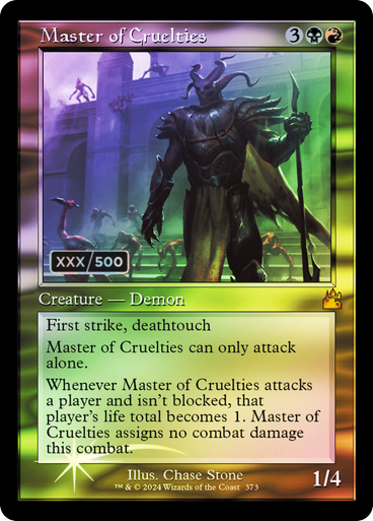 Master of Cruelties (Retro Frame) (Serial Numbered) (RVR-373) [Ravnica Remastered] Foil
