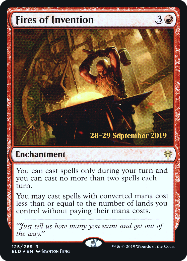 Fires of Invention (PRE-125) [Throne of Eldraine Promos] Foil