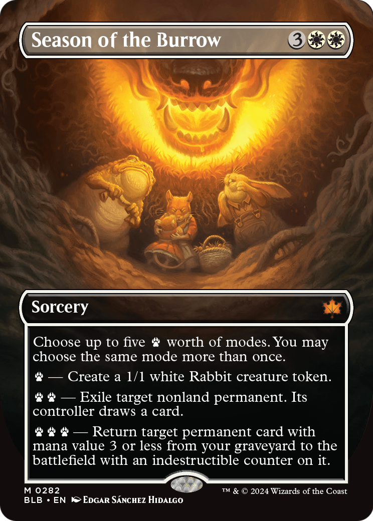 Season of the Burrow (Borderless) (BLB-282) [Bloomburrow] Foil