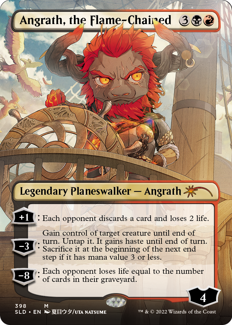 Angrath, the Flame-Chained (Borderless) (SLD-398) [Secret Lair Drop] Foil