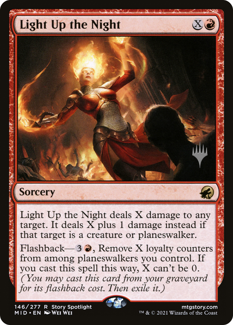 Light Up the Night (PPMID-146) [Promo Pack: Innistrad: Midnight Hunt Promos] Foil