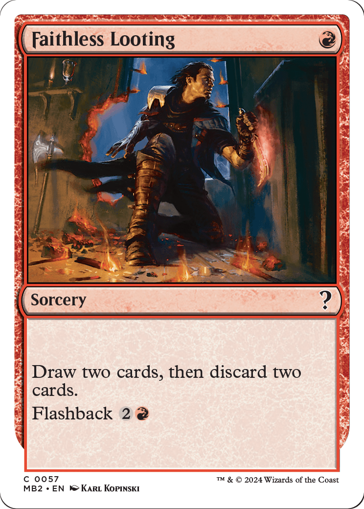 Faithless Looting (White Border) (MB2-057) [Mystery Booster 2]