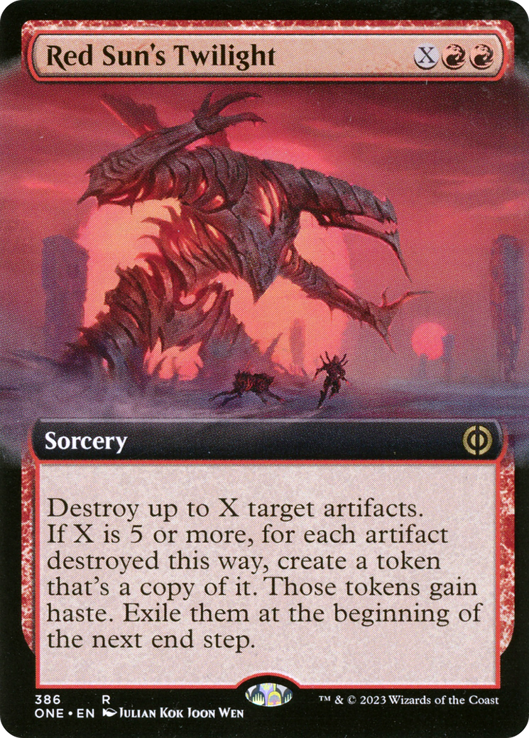 Red Sun's Twilight (Extended Art) (ONE-386) [Phyrexia: All Will Be One] Foil