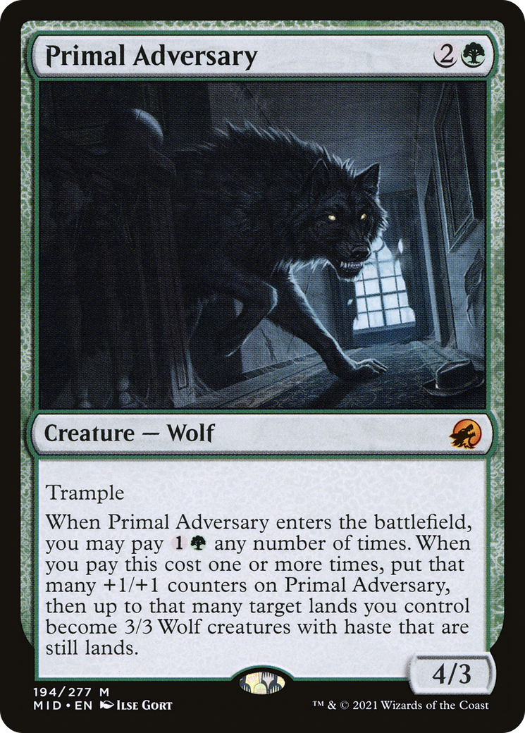 Primal Adversary (MID-194) [Innistrad: Midnight Hunt] Foil
