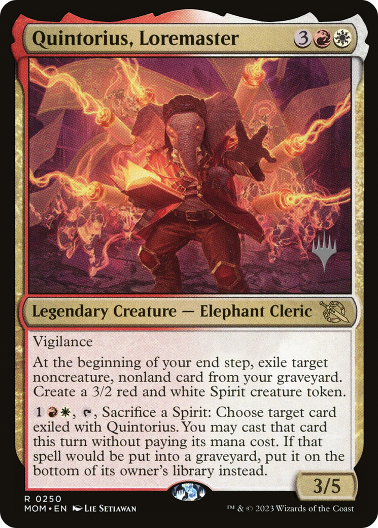 Quintorius, Loremaster (PPMOM-250) [Promo Pack: March of the Machine Promos] Foil