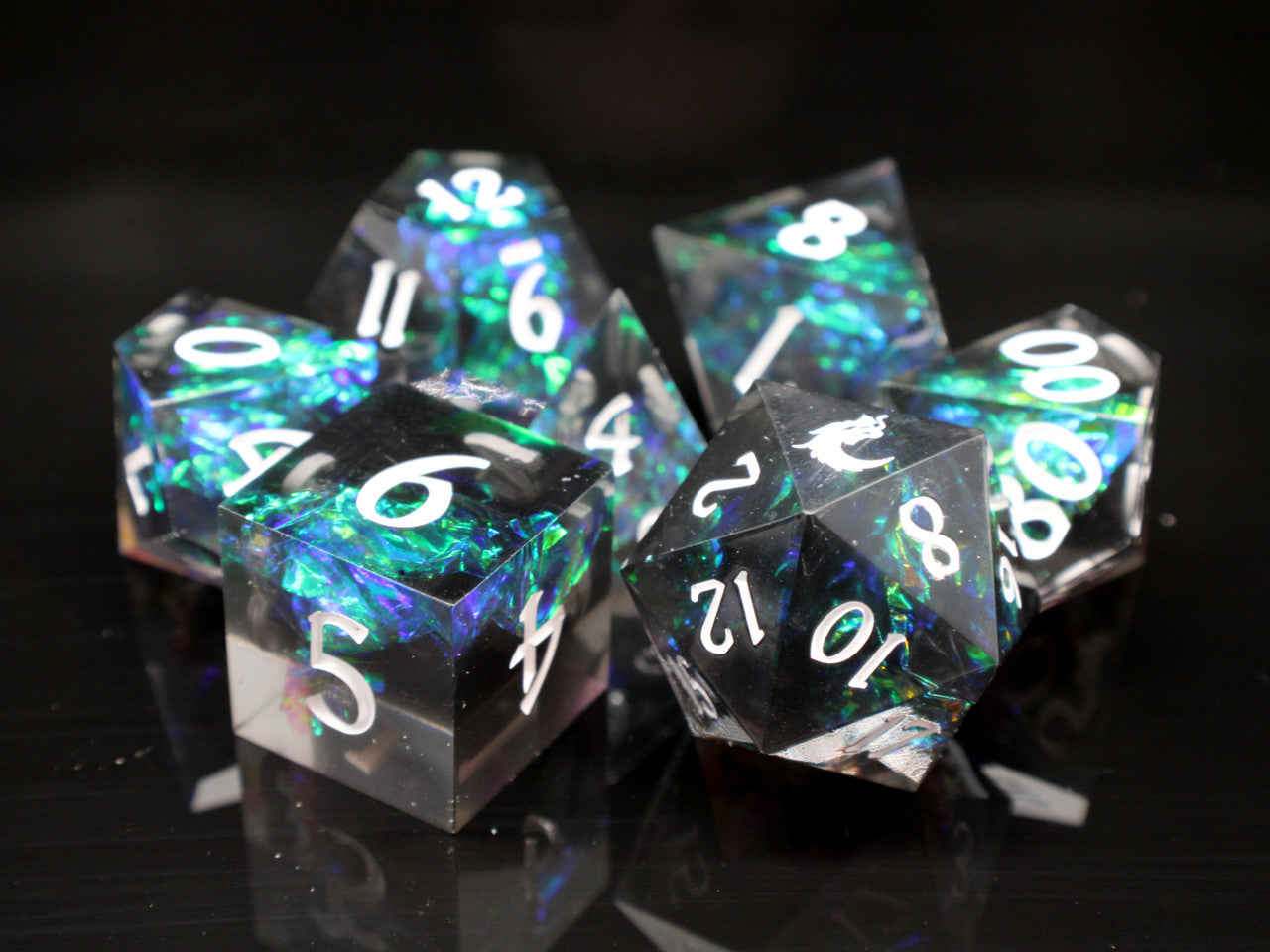 Old School Dice - Blitzar Sharp Edged 7 Die Set