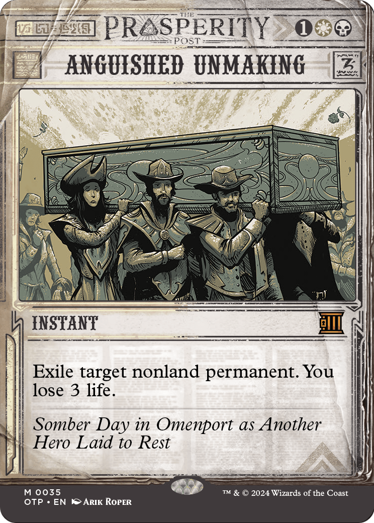 Anguished Unmaking (OTP-035) (Showcase) (Borderless) [Breaking News] Foil