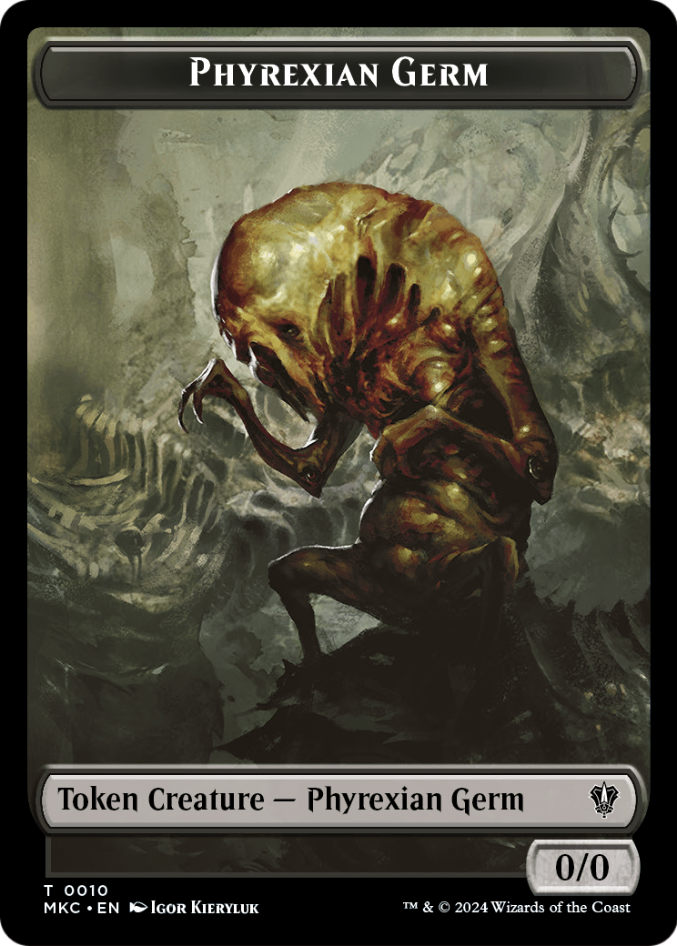 Phyrexian Germ (TMKC-010) [Murders at Karlov Manor Commander Tokens] Foil