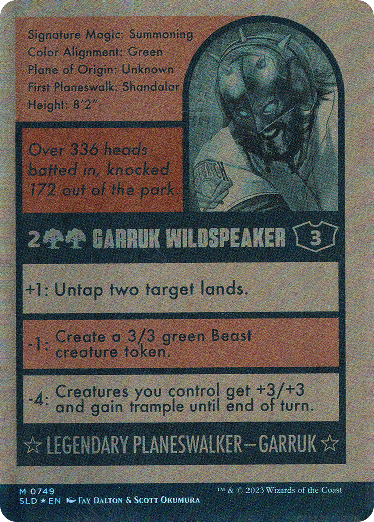 Garruk Wildspeaker (SLD-749) (Autographed) (Borderless) [Secret Lair Drop] Foil