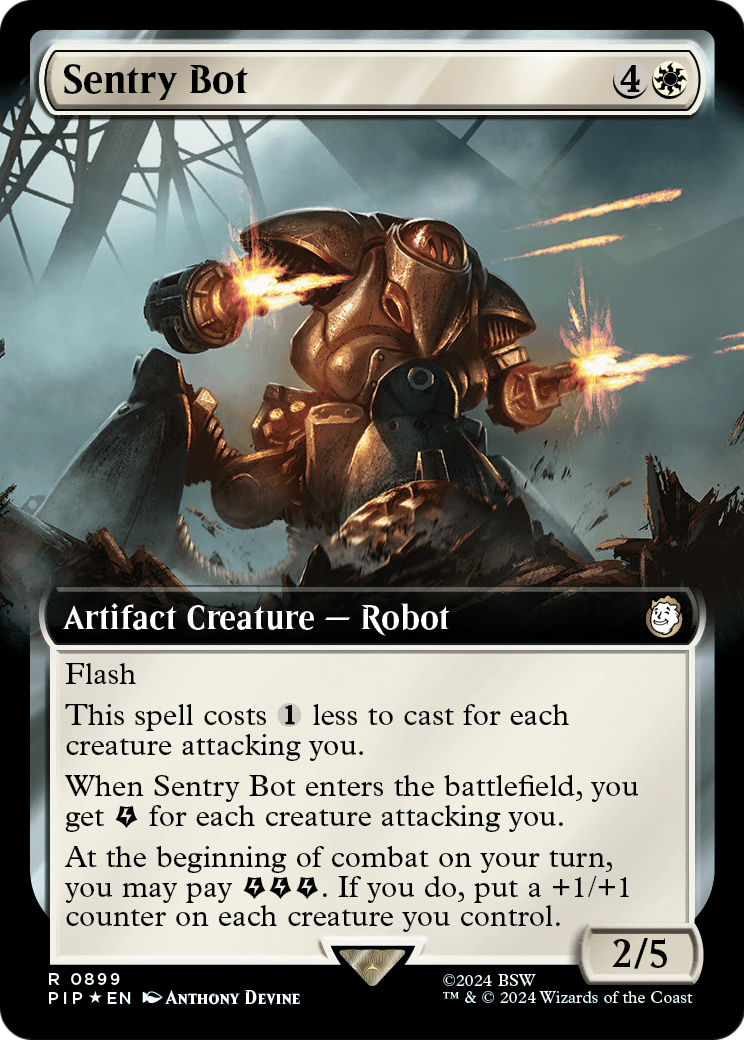 Sentry Bot (Extended Art) (Surge Foil) (PIP-899) [Fallout] Foil