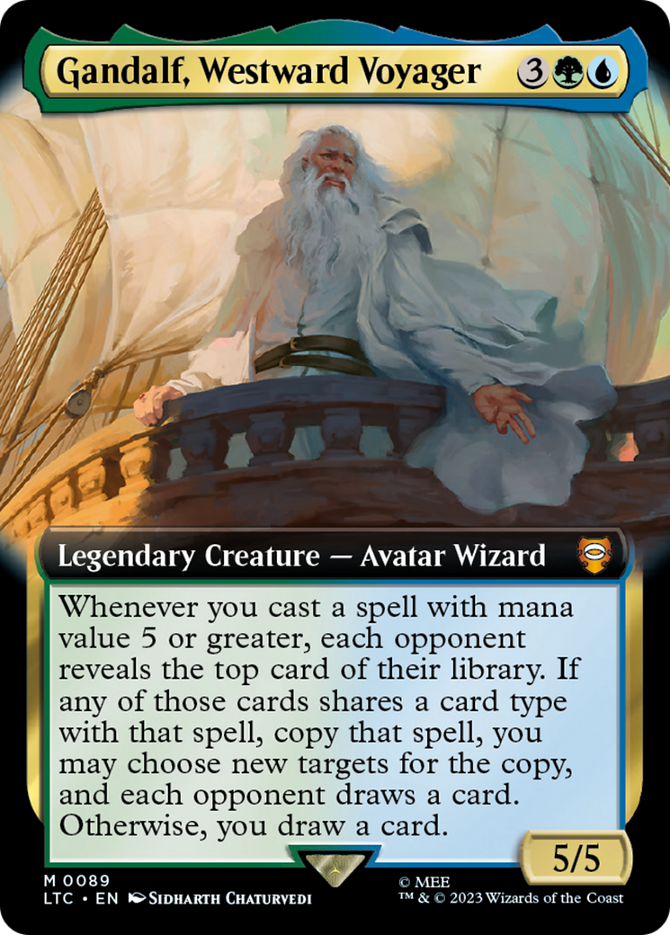 Gandalf, Westward Voyager (Extended Art) (LTC-089) [Tales of Middle-earth Commander] Foil