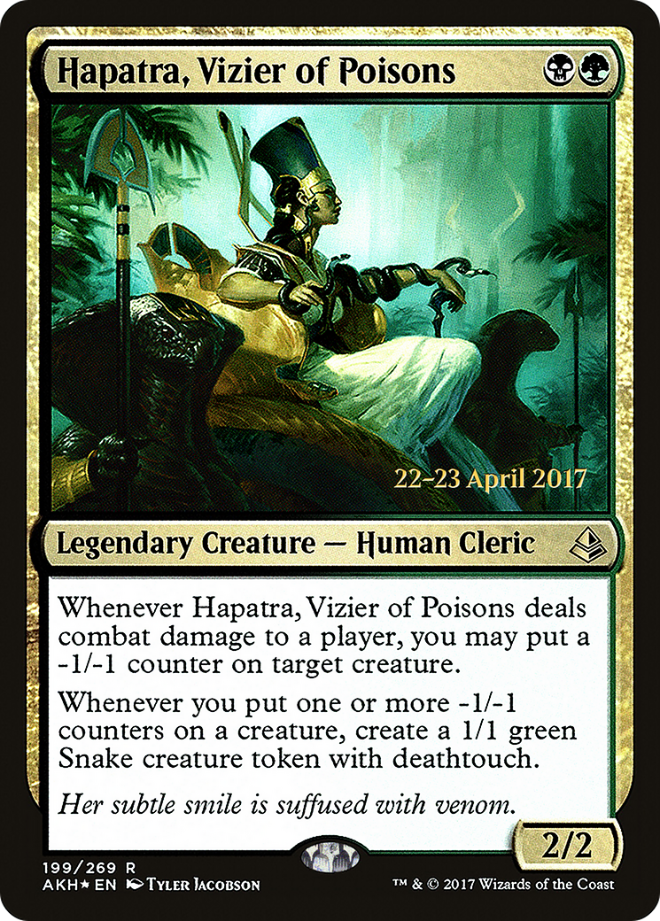 Hapatra, Vizier of Poisons (PRE-199) [Amonkhet Promos] Foil