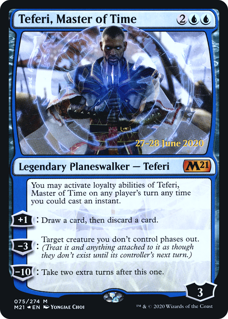 Teferi, Master of Time (PRE-075) [Core Set 2021 Promos] Foil