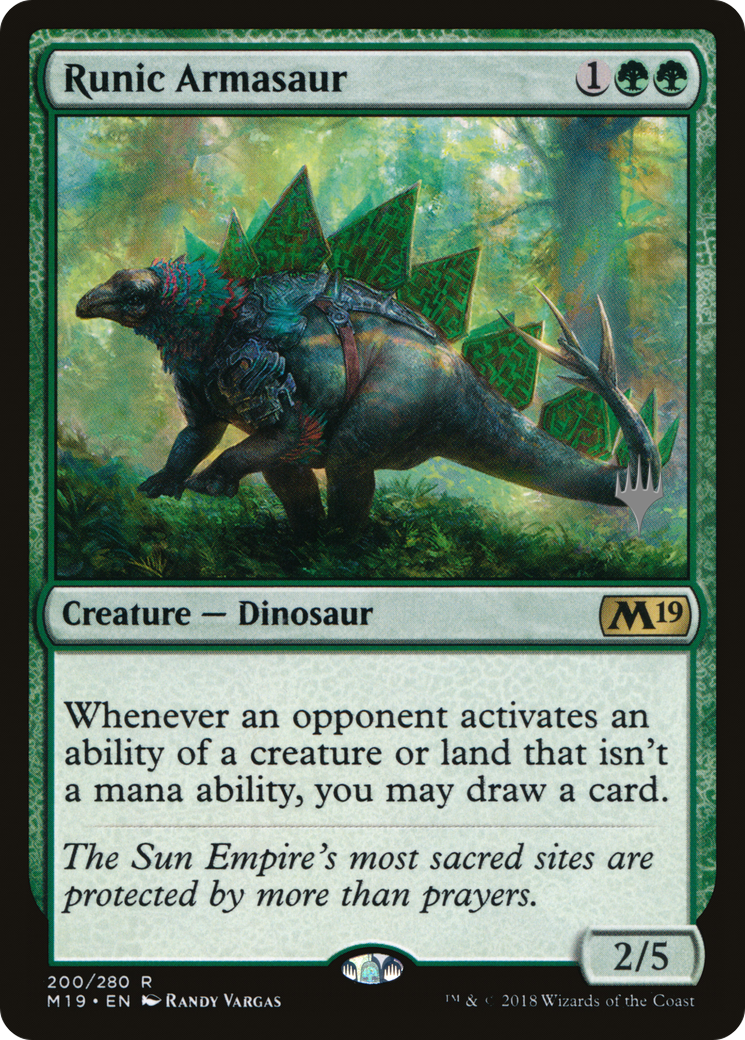 Runic Armasaur (PPIKO-200) [Promo Pack: Core Set 2019 Promos] Foil