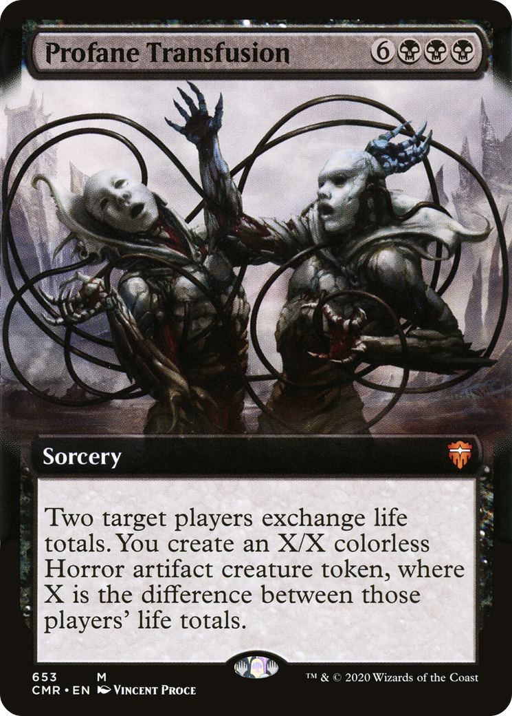 Profane Transfusion (Extended Art) (CMR-653) [Commander Legends] Foil