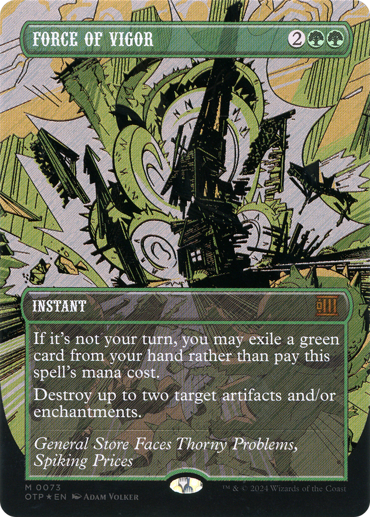 Force of Vigor (Textured Foil) (OTP-073) (Borderless) [Breaking News] Foil