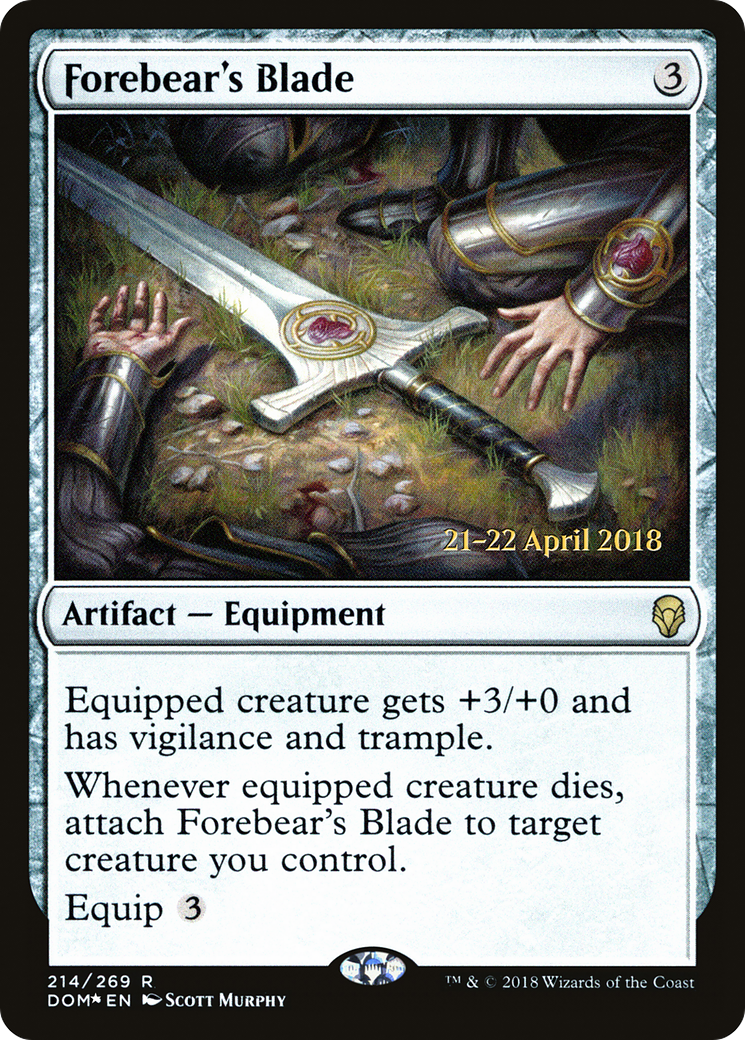 Forebear's Blade (PRE-214) [Dominaria Promos] Foil