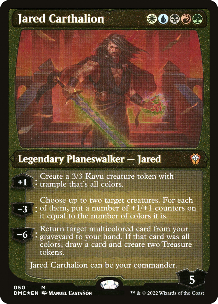Jared Carthalion (Display Commander) - Thick Stock (DMC-050) [Dominaria United Commander] Foil