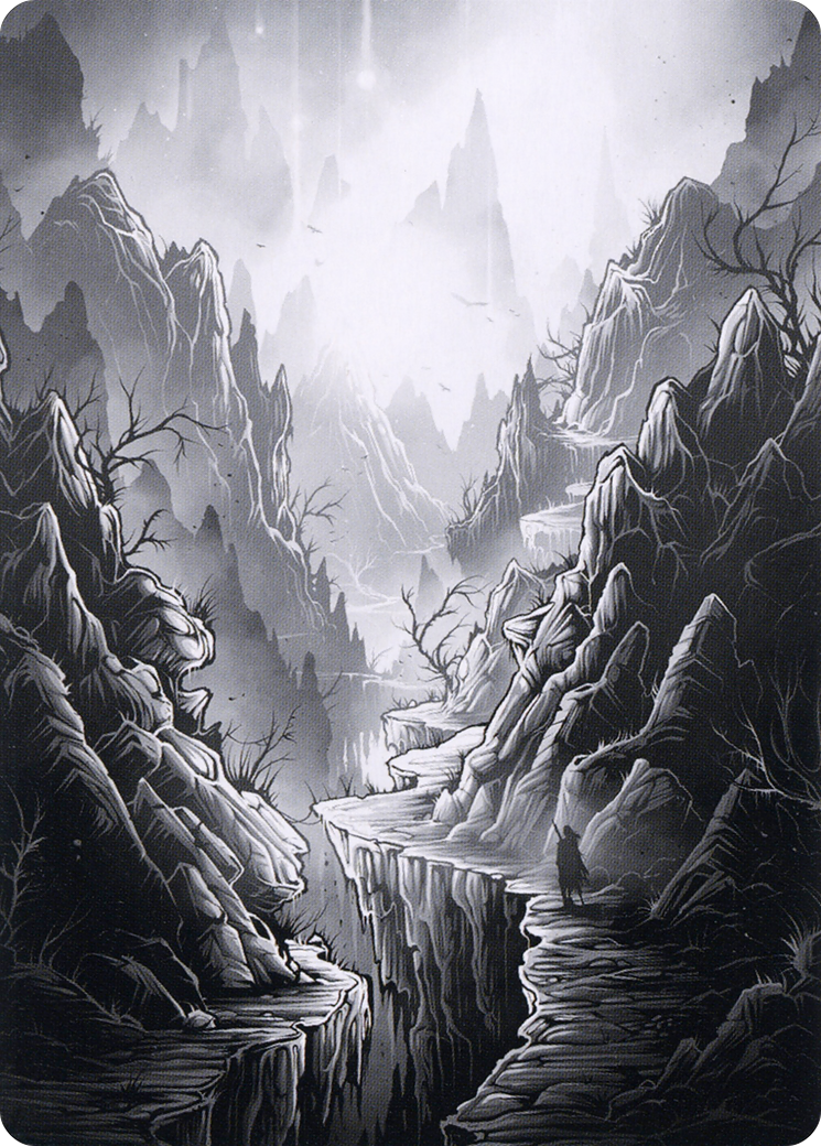 Mountain // Mountain (AMID-079) (Borderless) [Midnight Hunt Art Series] Foil