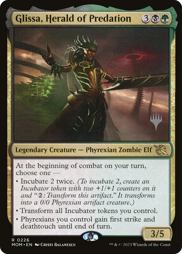 Glissa, Herald of Predation (PPMOM-226) [Promo Pack: March of the Machine Promos]
