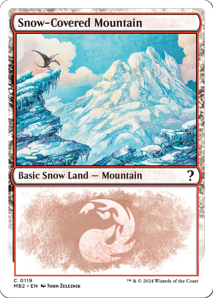 Snow-Covered Mountain (White Border) (MB2-119) [Mystery Booster 2]