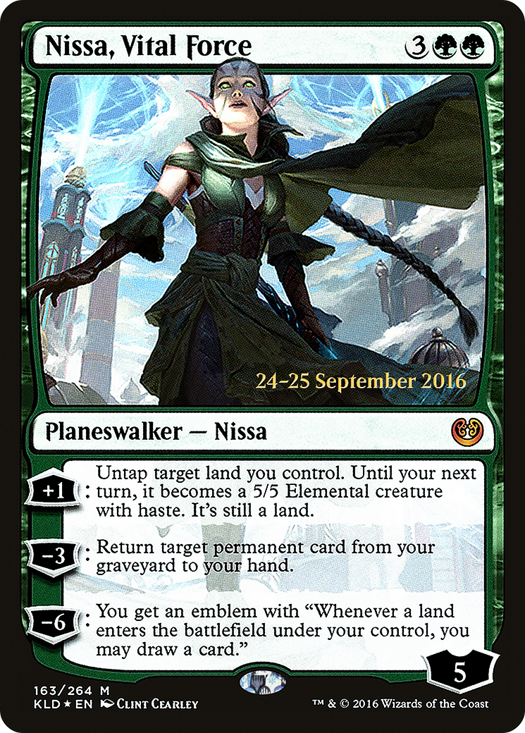 Nissa, Vital Force (PRE-163) [Kaladesh Promos] Foil
