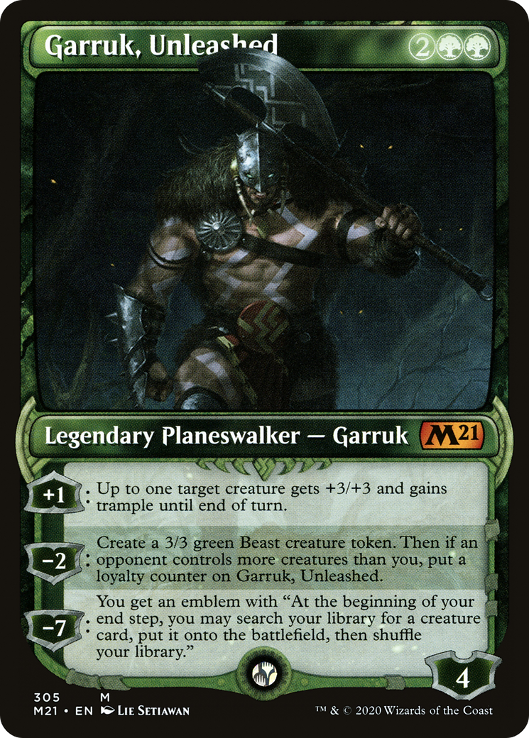 Garruk, Unleashed (Showcase) (M21-305) [Core Set 2021] Foil