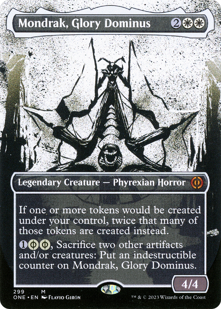 Mondrak, Glory Dominus (Showcase) (ONE-299) (Borderless) [Phyrexia: All Will Be One] Foil