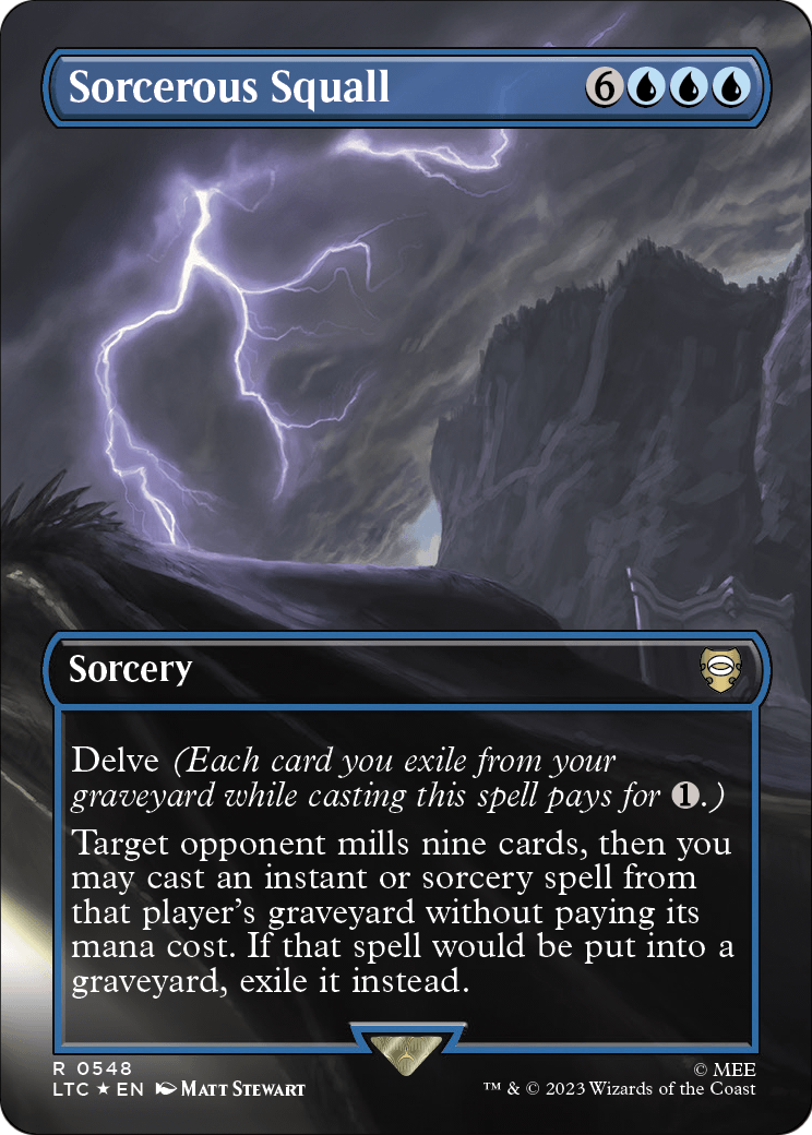 Sorcerous Squall (Borderless) (Surge Foil) (LTC-548) [Tales of Middle-earth Commander] Foil