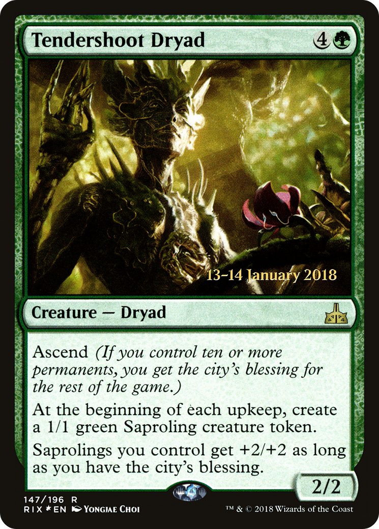 Tendershoot Dryad (PRE-147) [Rivals of Ixalan Promos] Foil