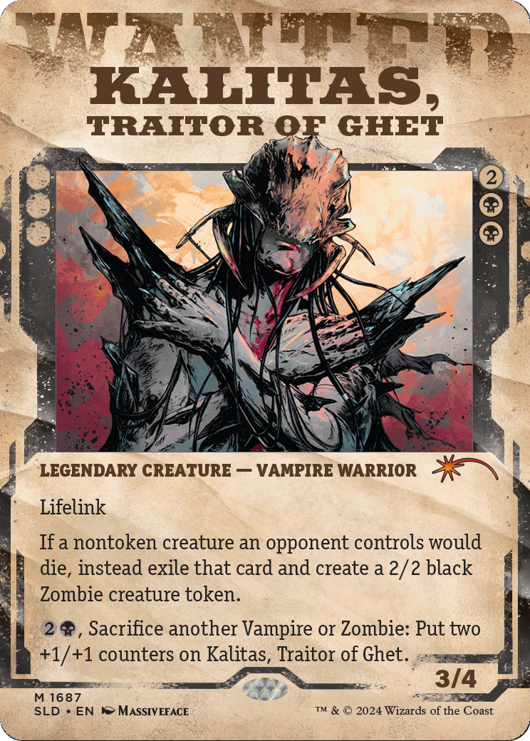 Kalitas, Traitor of Ghet (SLD-1687) (Showcase) (Borderless) [Secret Lair Drop] Foil