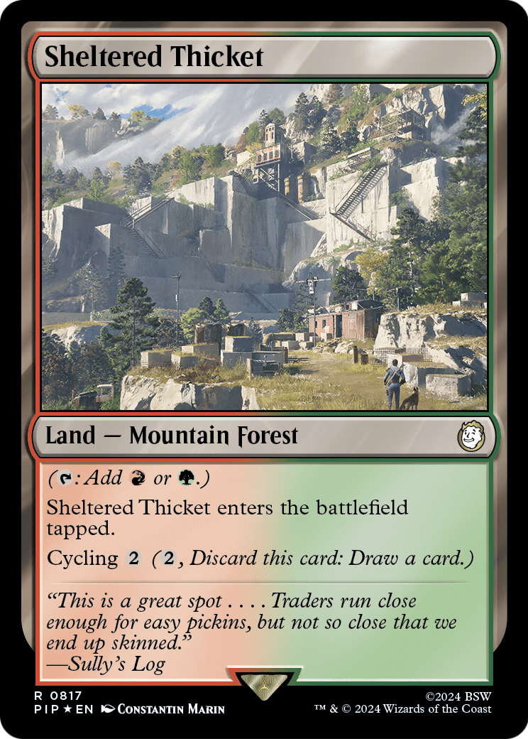 Sheltered Thicket (Surge Foil) (PIP-817) [Fallout] Foil