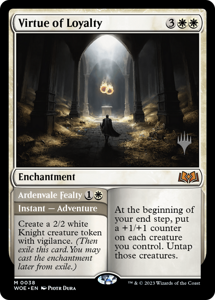 Virtue of Loyalty (PPWOE-038) [Promo Pack: Wilds of Eldraine Promos] Foil