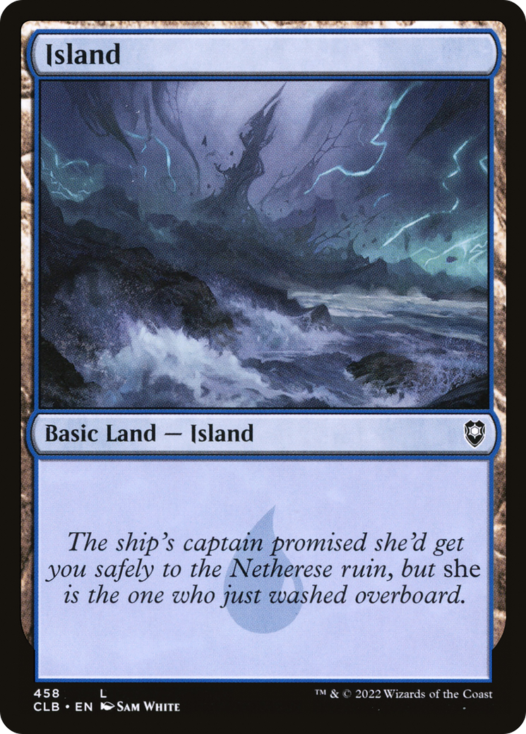 Island (458) - Foil [Commander Legends: Battle for Baldur's Gate]