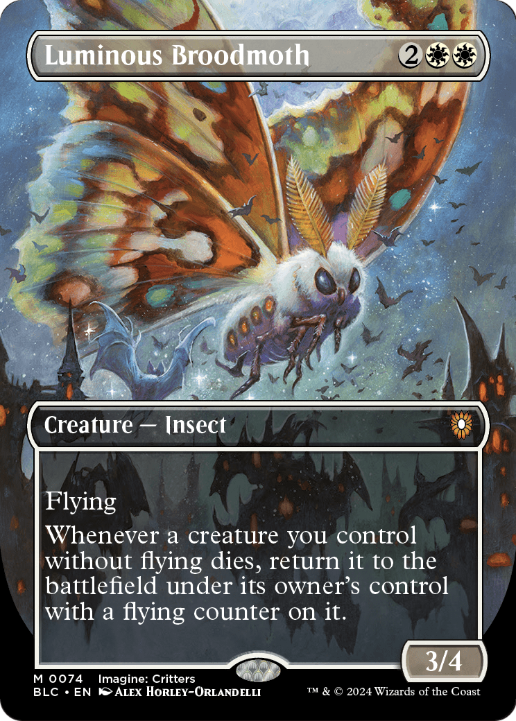 Luminous Broodmoth (Borderless) (BLC-074) [Bloomburrow Commander]