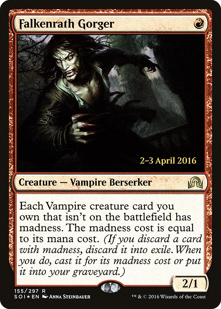 Falkenrath Gorger (PRE-155) [Shadows over Innistrad Promos] Foil