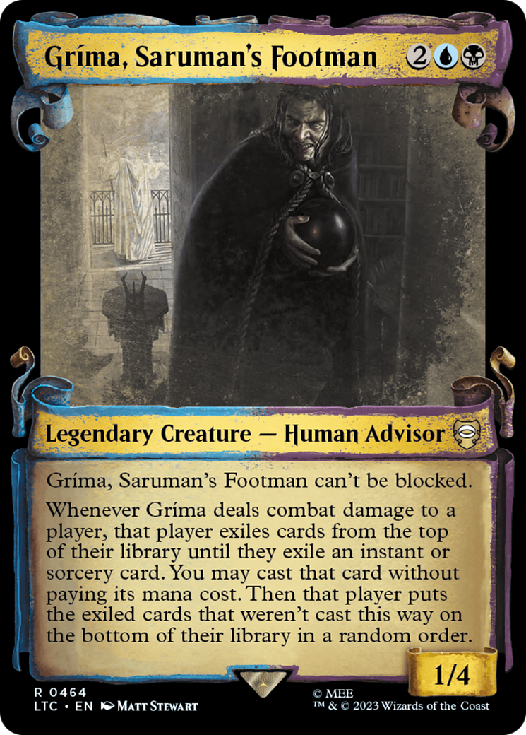 Grima, Saruman's Footman (Showcase Scrolls) (LTC-464) [Tales of Middle-earth Commander] Foil
