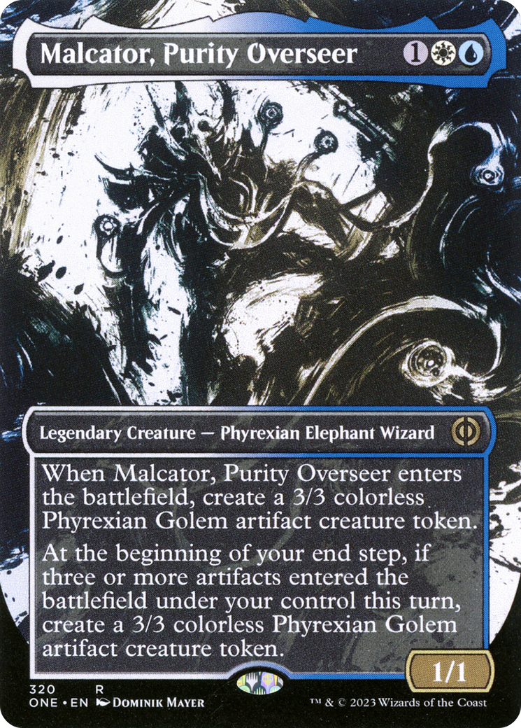Malcator, Purity Overseer (Showcase) (ONE-320) (Borderless) [Phyrexia: All Will Be One] Foil