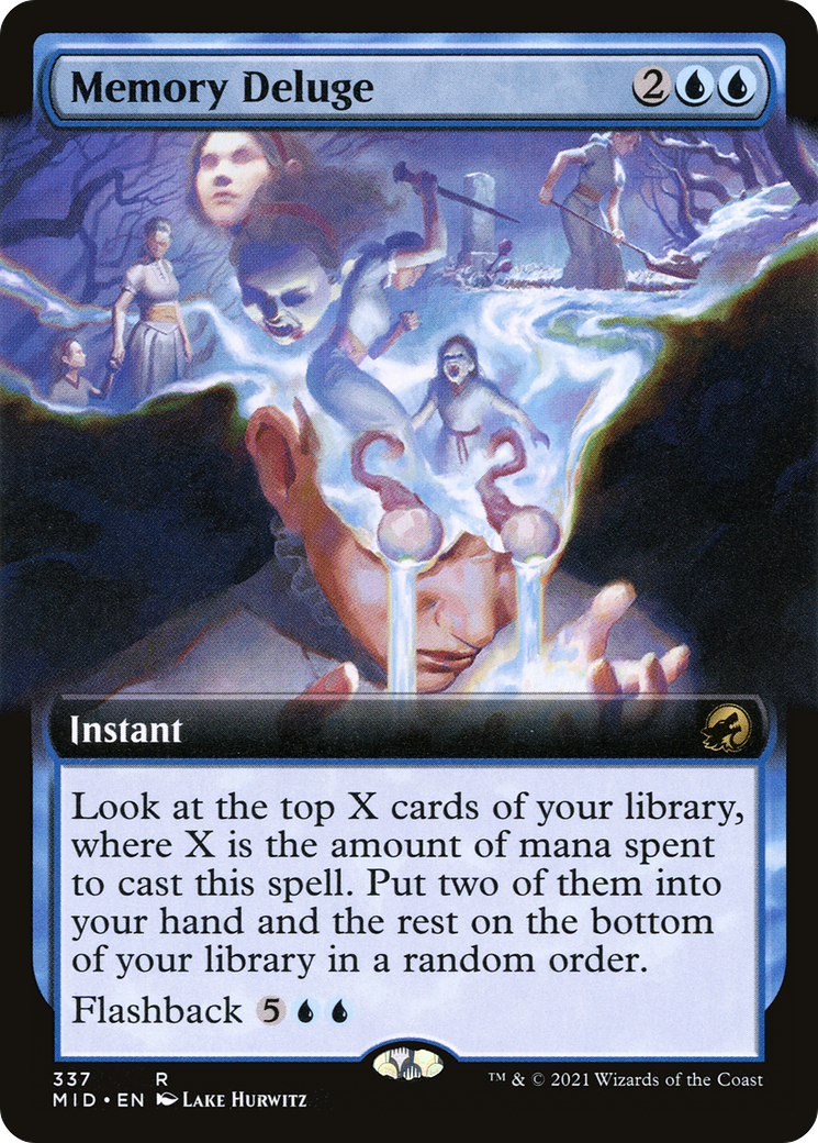 Memory Deluge (Extended Art) (MID-337) [Innistrad: Midnight Hunt] Foil