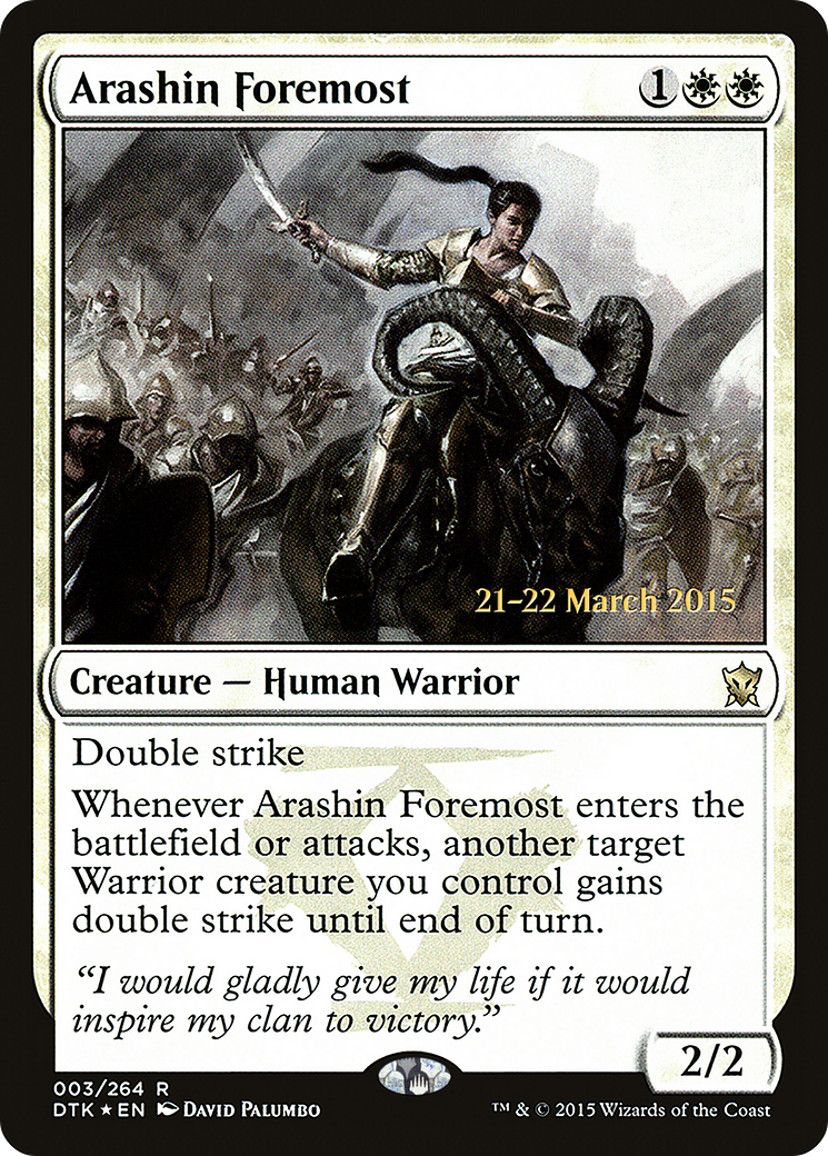 Arashin Foremost (PRE-003) [Dragons of Tarkir Promos] Foil