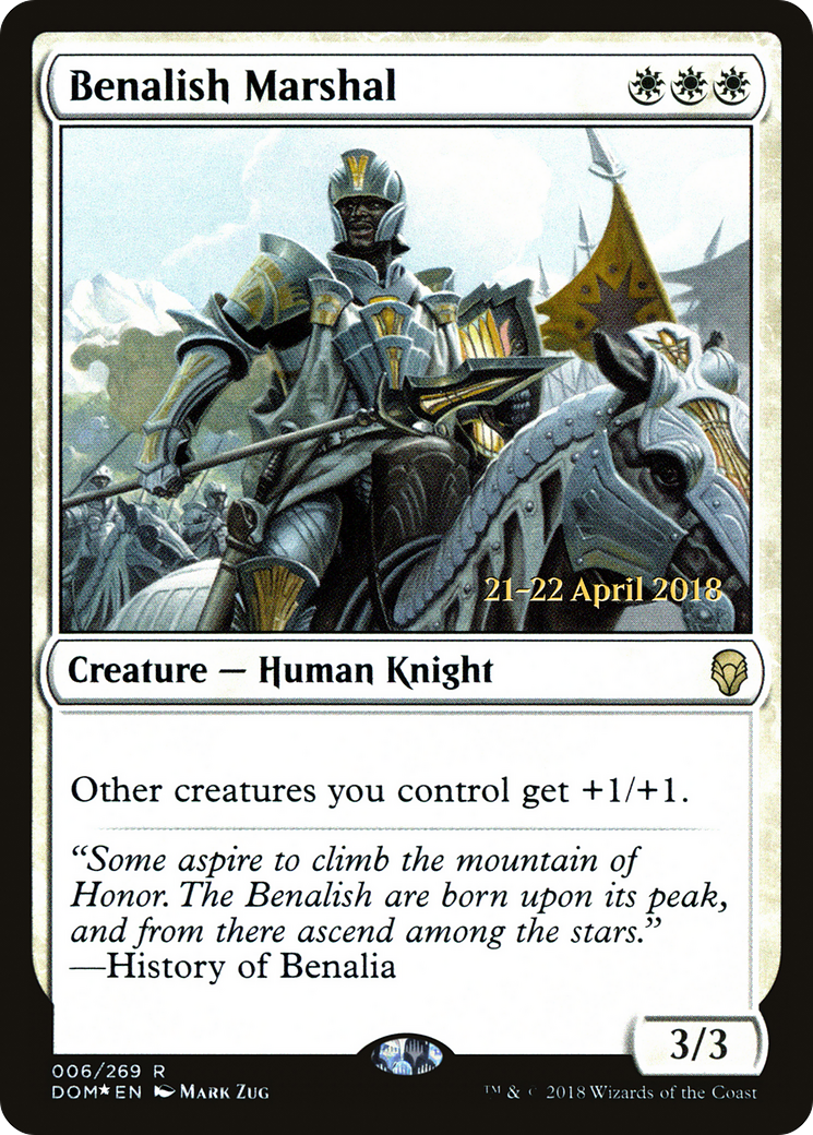 Benalish Marshal (PRE-006) [Dominaria Promos] Foil