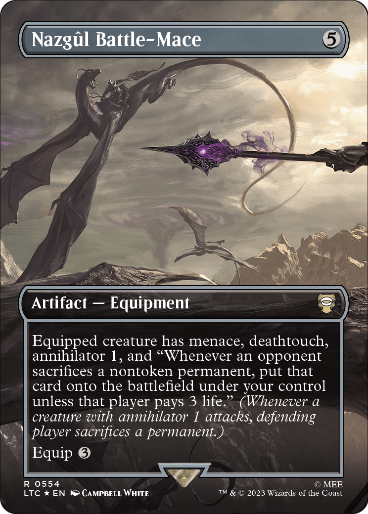 Nazgul Battle-Mace (Borderless) (Surge Foil) (LTC-554) [Tales of Middle-earth Commander] Foil