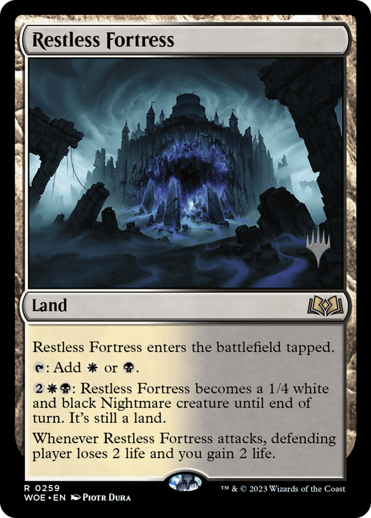 Restless Fortress (PPWOE-259) [Promo Pack: Wilds of Eldraine Promos] Foil