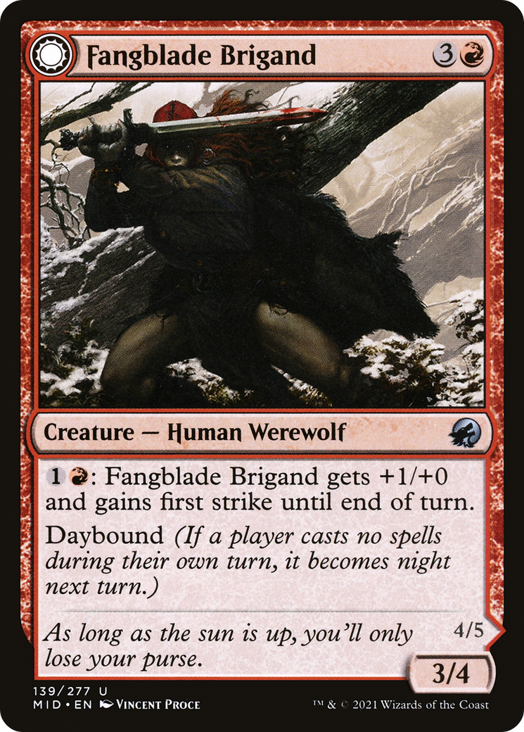 Fangblade Brigand (MID-139) [Innistrad: Midnight Hunt] Foil