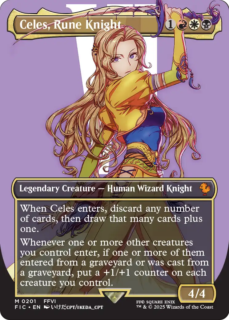 Celes, Rune Knight (Borderless) (FIC-201) [Commander: FINAL FANTASY] Foil