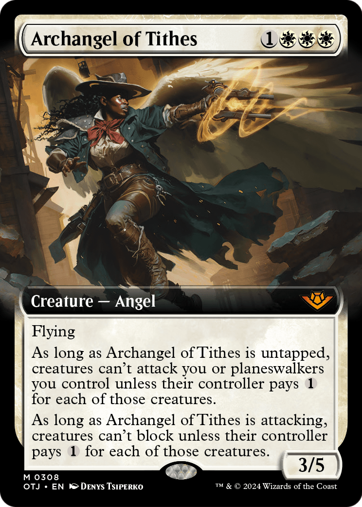 Archangel of Tithes (Extended Art) (OTJ-308) [Outlaws of Thunder Junction] Foil
