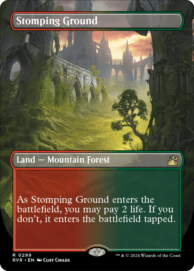 Stomping Ground (Borderless) (RVR-299) [Ravnica Remastered]
